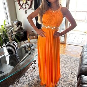 My Michelle Orange Prom Dress size M